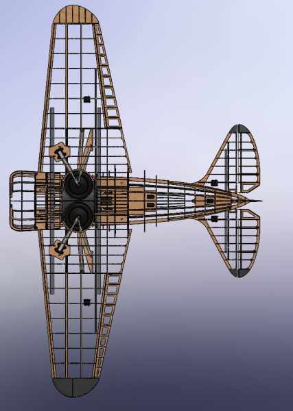 Polikarpov I 16 Rata 2480 mm Spw. - Holz-​Bausatz cnc lasercut
